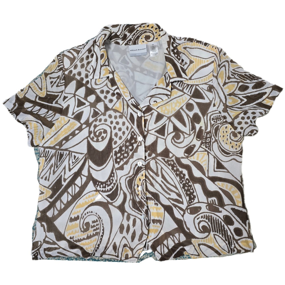 Alfred Dunner Petite Abstract Print Top‎ Short Sleeve Blouse Size 16P
(i)